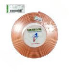 لوله مسی کلاف 15 متری سایز 1/2 اینچ ضخامت 0.63mm مهراصل وزن:تقریبا 3.343 گرم