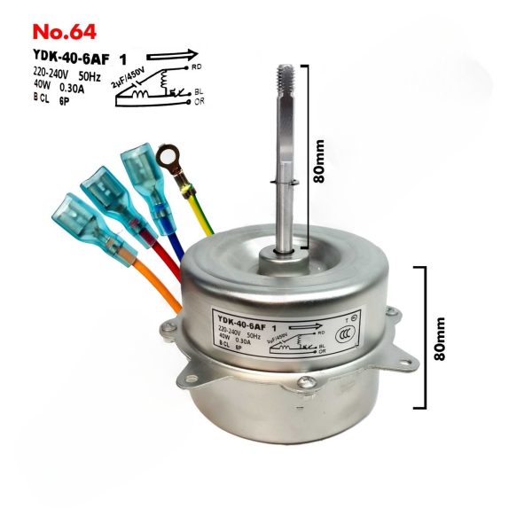 موتور فن کندانسور کولر گازی مدل YDK-40-6AF کد 64