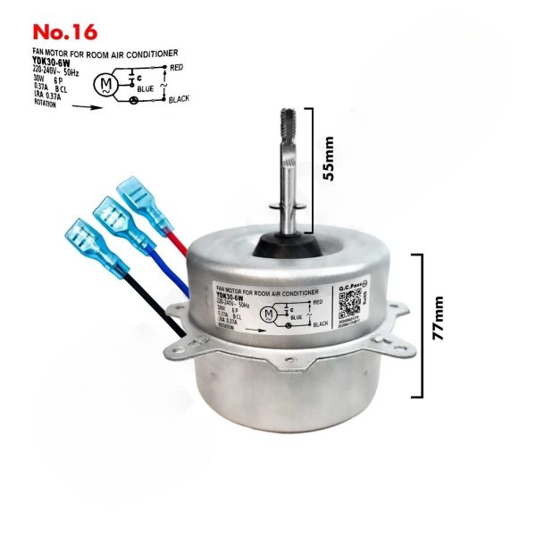 موتور فن کندانسور کولر گازی مدل YDK30-6W کد 16