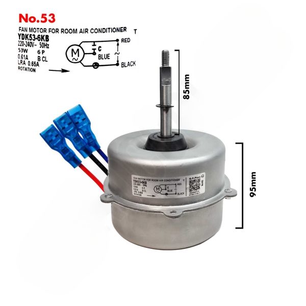 موتور فن کندانسور کولر گازی مدل YDK53-6KB کد 53